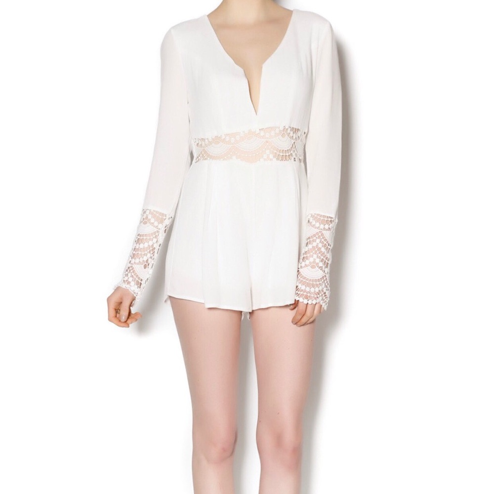 WHITE CROCHET ROMPER